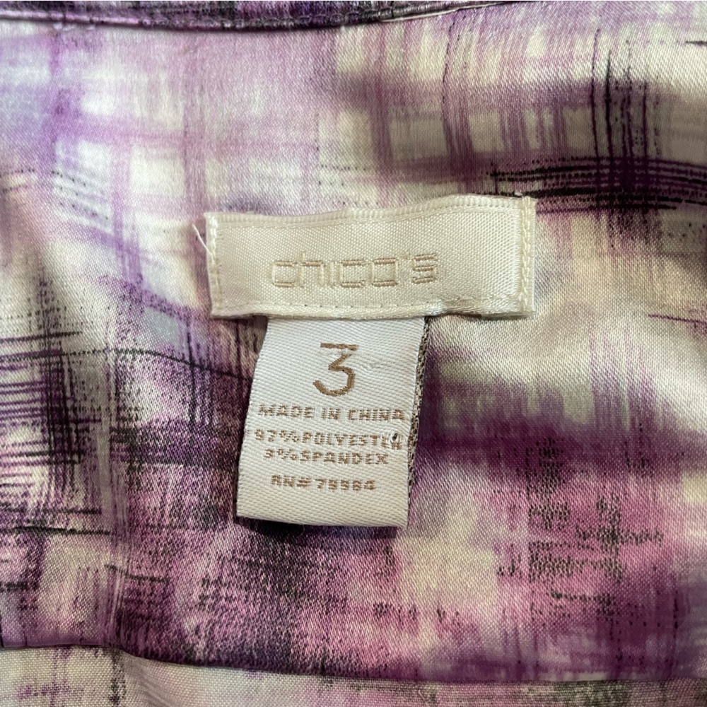 Chico's Purple Button Down blurred plaid shirt - Picture 5 of 5
